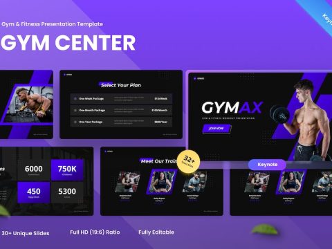 Gymax - Gym & Fitness Keynote Template PP3Y2LM