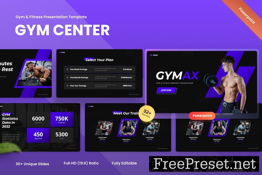 Gymax - Gym & Fitness Powerpoint Template