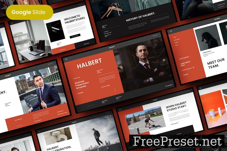 Halbert - Business Google Slide Template FW8UR9V