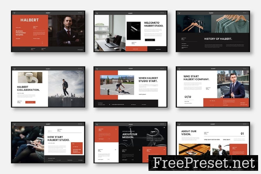 Halbert – Business PowerPoint Template A2MEN8F