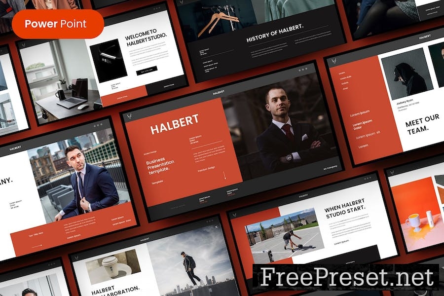 Halbert – Business PowerPoint Template A2MEN8F