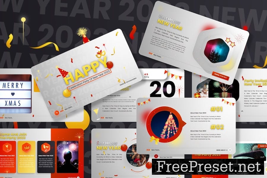 Happy - 2023 New Years Powerpoint Template JLYDYLN