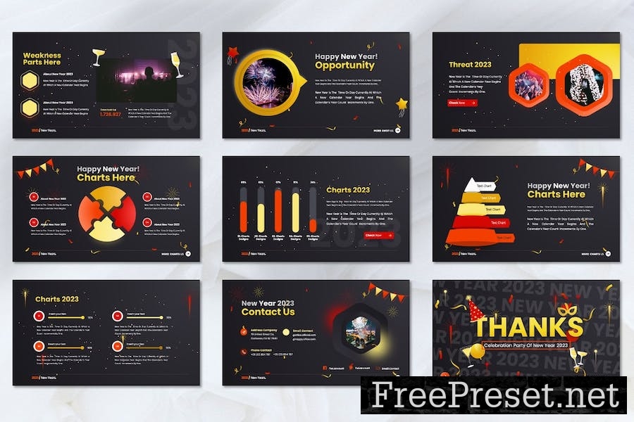 Happy - 2023 New Years Powerpoint Template JLYDYLN