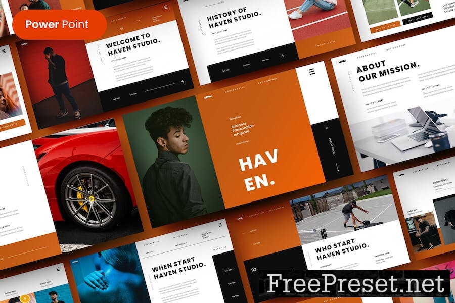 Haven – Business PowerPoint Template QAXVJ4T