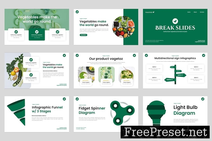 Healthy food & vegetables Powerpoint Template U3B3MRA