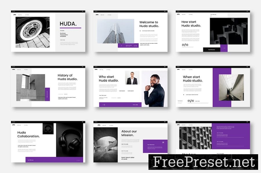 Huda – Business PowerPoint Template YNTRDNZ