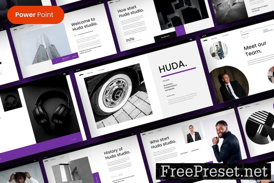 Huda – Business PowerPoint Template YNTRDNZ