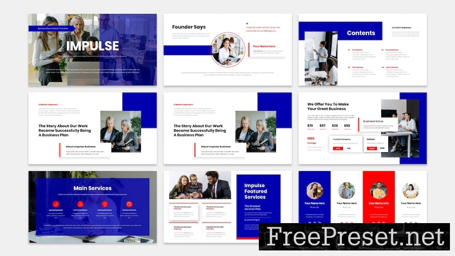 Impulse - Business Presentation PowerPoint Templat E8TX78K