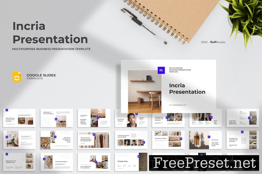 Incria - Minimalist Google Slides Template