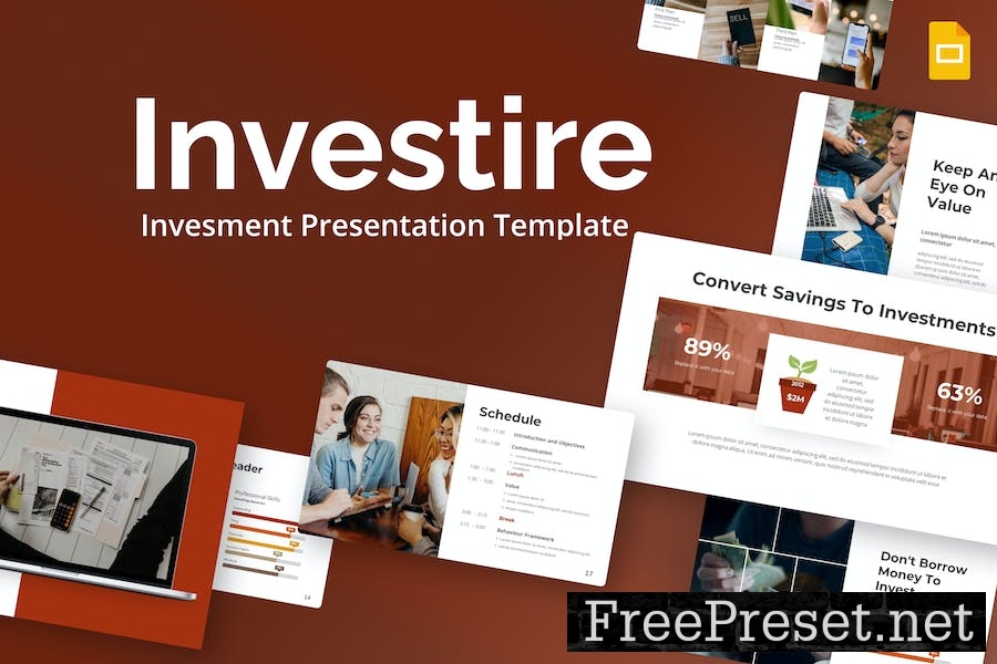 Investire Maroon Minimalist Invesment GoogleSlides