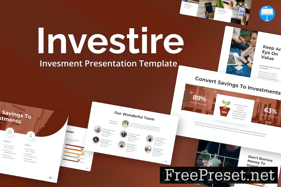 Investire Maroon Minimalist Invesment Keynote 32WRBD6