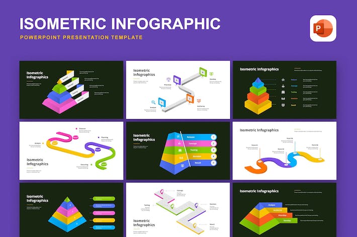 Isometric Infographic Kit Powerpoint UA38VLH