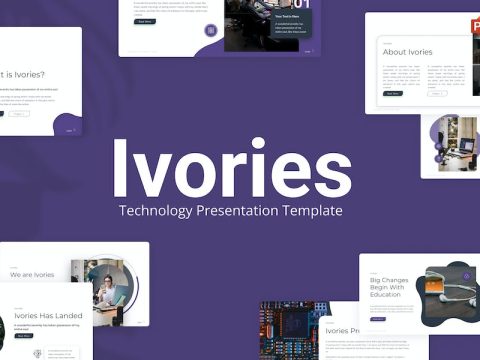 Ivories Purple Creative Technology PowerPoint