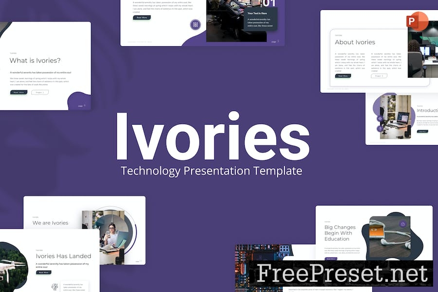 Ivories Purple Creative Technology PowerPoint