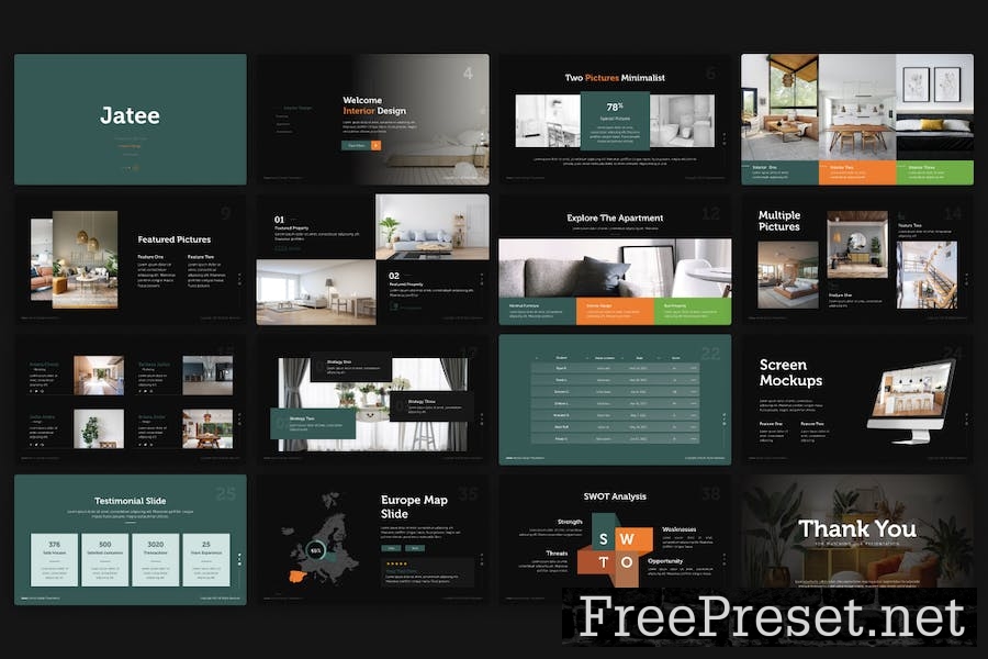 Jatee Interior Minimal Keynote Template