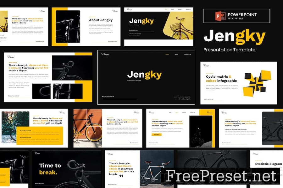 Jengky - Bicycle Sports Club Powerpoint Template 23WQM9T