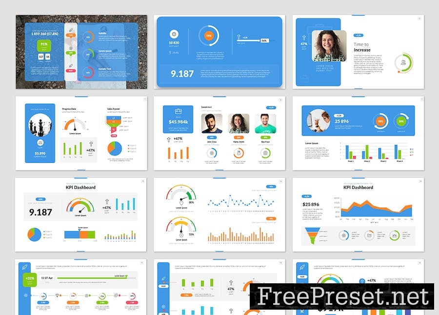 Key Dashboard PowerPoint Presentation Template 768Q59T