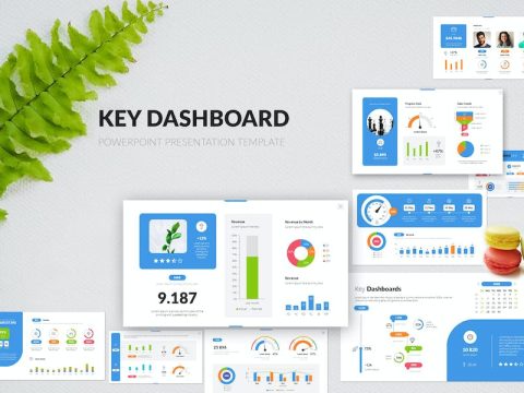 Key Dashboard PowerPoint Presentation Template 768Q59T