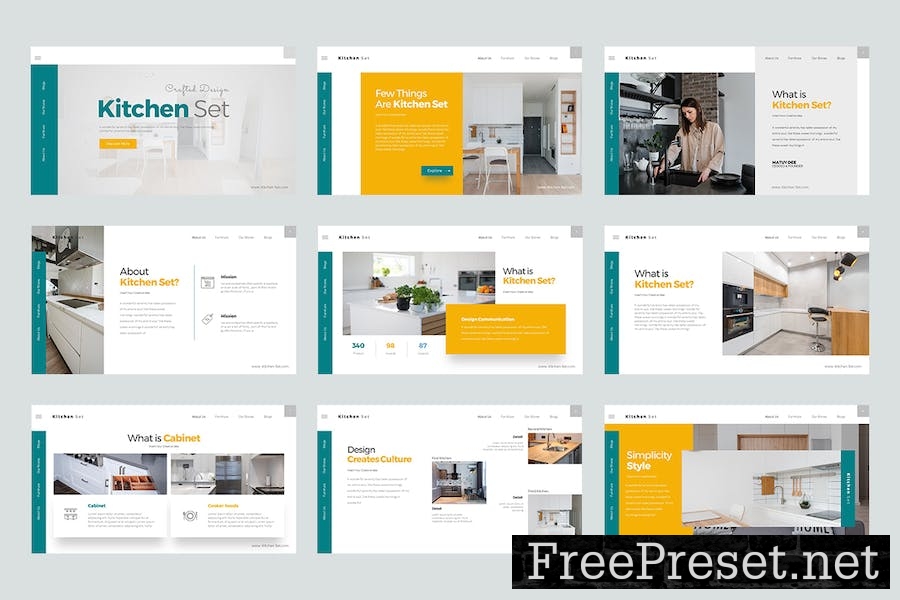 Kitchen Set Keynote Templates V9W6W28