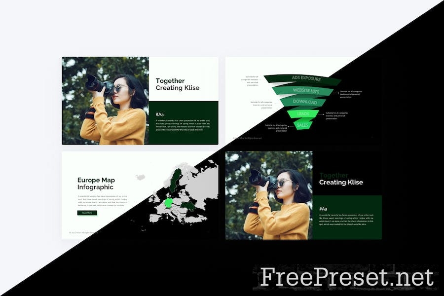 Klise Green Minimalist Photography PowerPoint 6Q48SUE