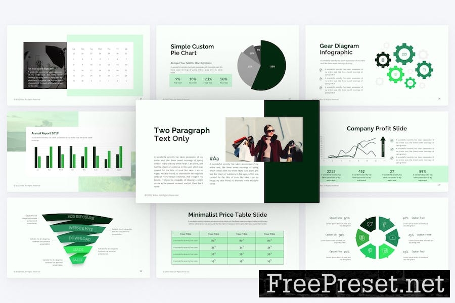 Klise Green Minimalist Photography PowerPoint 6Q48SUE