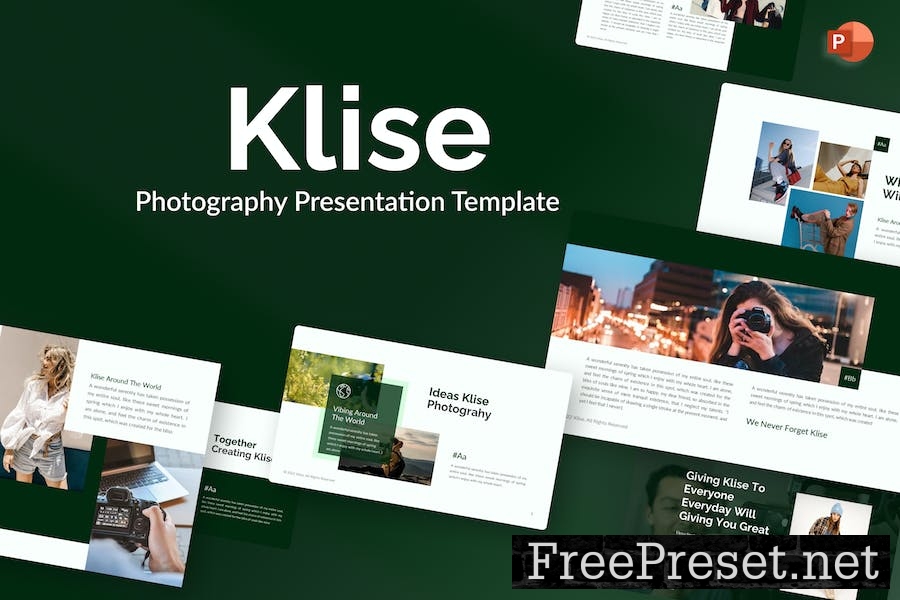 Klise Green Minimalist Photography PowerPoint 6Q48SUE