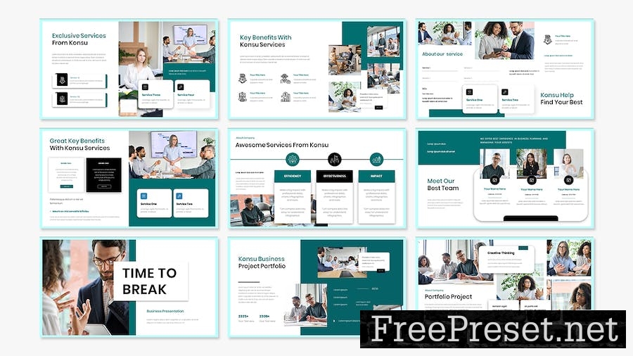 Konsu Business Presentation Google Slide Template XL2YDD5