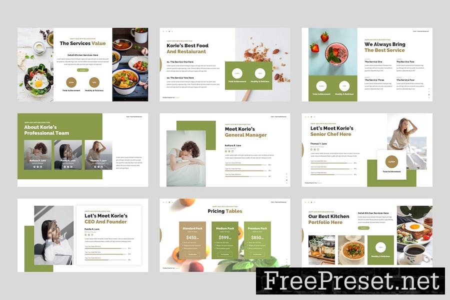 Korie - Food And Restaurant Keynote Template 22TAU39