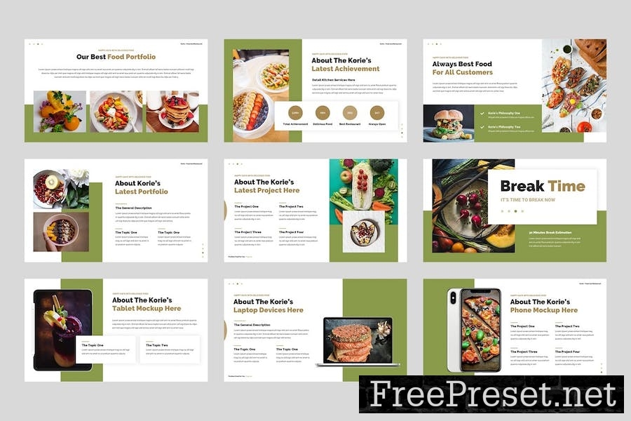 Korie - Food And Restaurant Keynote Template 22TAU39