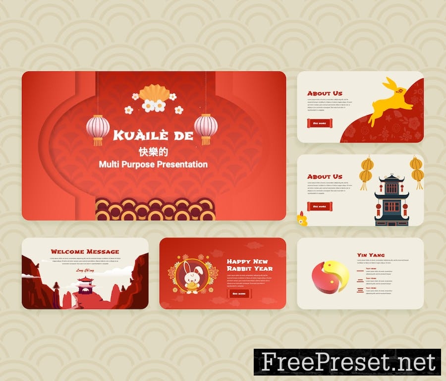 KUAILÈ DE – Multipurpose PPT Presentation Template 5PRUACG