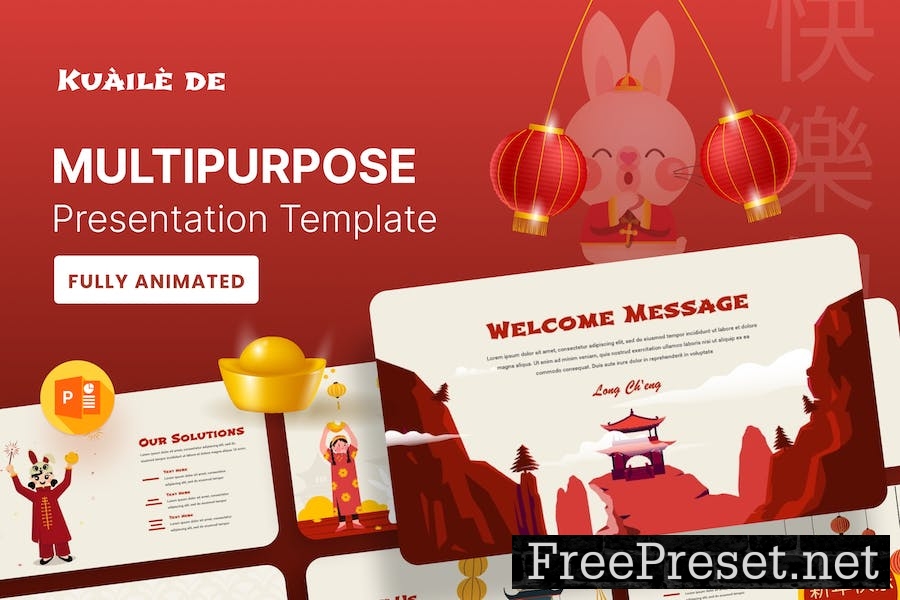 KUAILÈ DE – Multipurpose PPT Presentation Template 5PRUACG