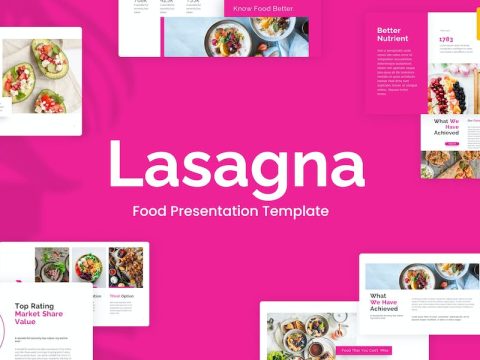 Lasagna Pink Creative Food Geometric Google Slides 6VPTZQS