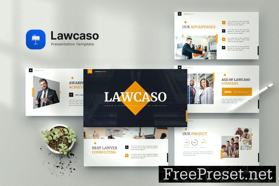 Lawcaso - Lawyer & Attorney Keynote Template MXULBDT