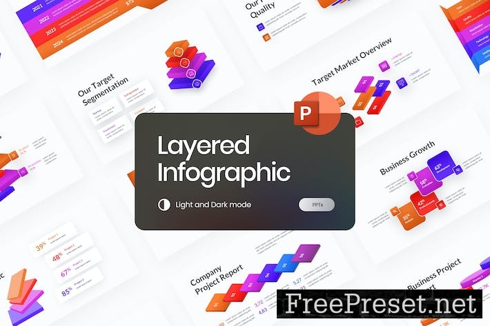 Layered Infographic Gradient PowerPoint