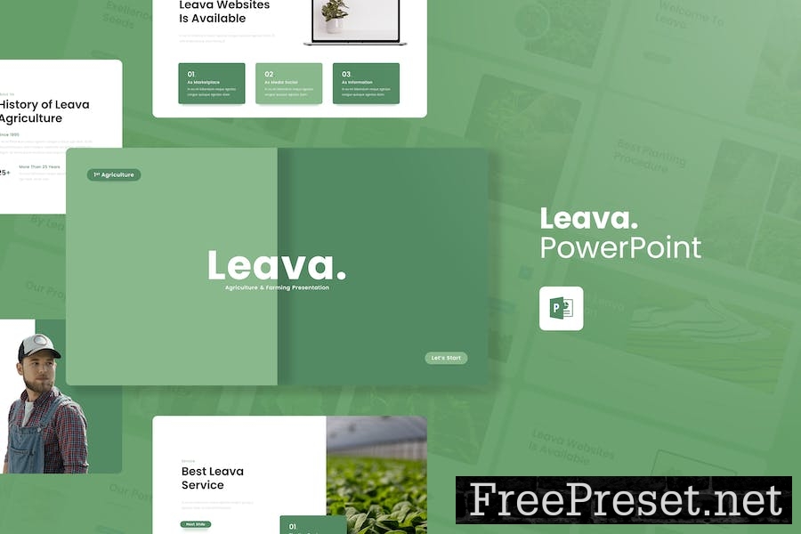 Leava - Agriculture PowerPoint Template WUQX6CY