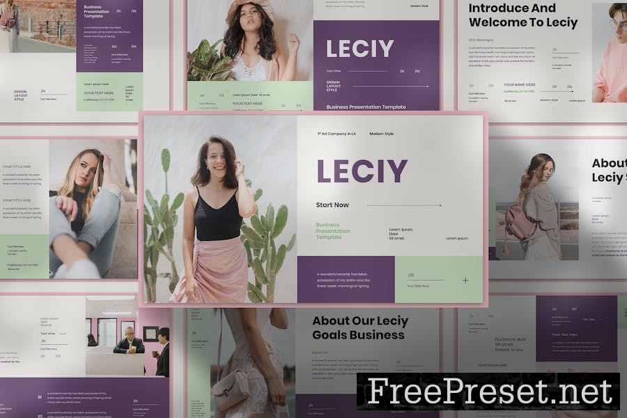 Leciy Business Presentation Google Slide Template CZ3B25F