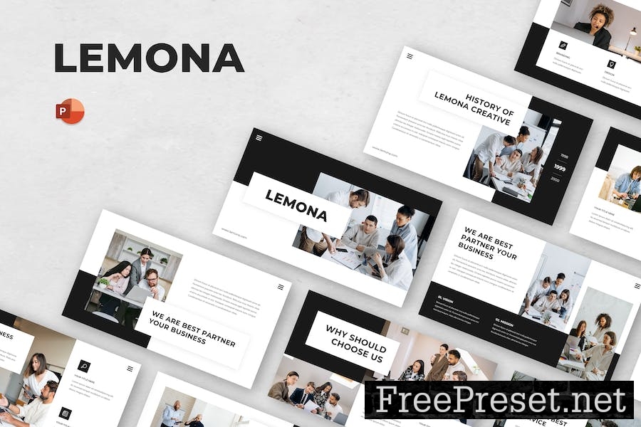 Lemona - Pitch Deck Powerpoint Template CNQGMP6