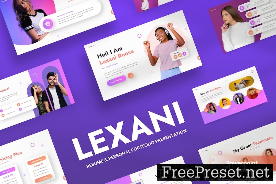 Lexani - Personal Portfolio Powerpoint Template 2LE5R73