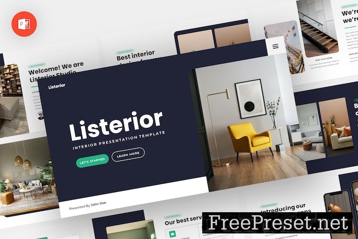 Listerior - Interior Powerpoint Template JJRKPPJ