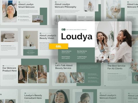 Loudya - Beauty Skincare Google Slides Template BM53273