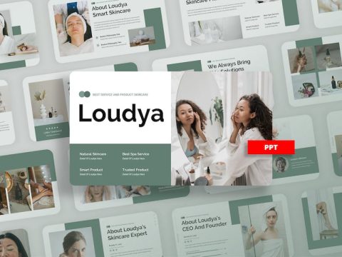 Loudya - Beauty Skincare PowerPoint Template BY7RBVJ