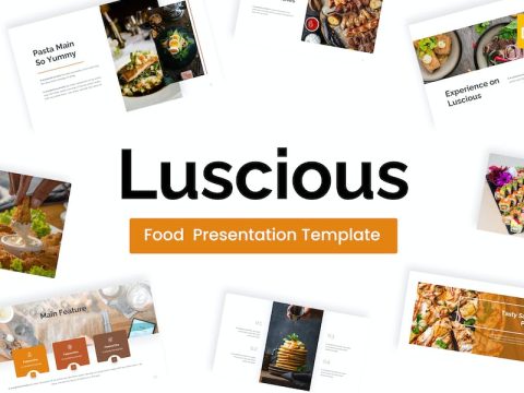 Luscious Orange Modern Food Google Slides CUDE37F