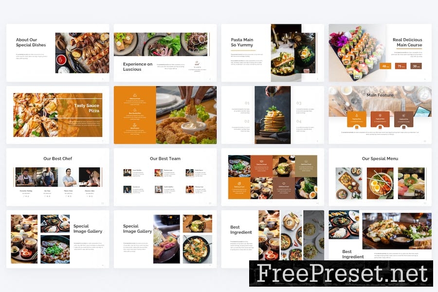 Luscious Orange Modern Food PowerPoint FHUM89Y