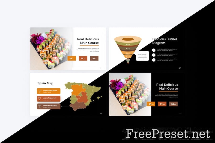 Luscious Orange Modern Food PowerPoint FHUM89Y