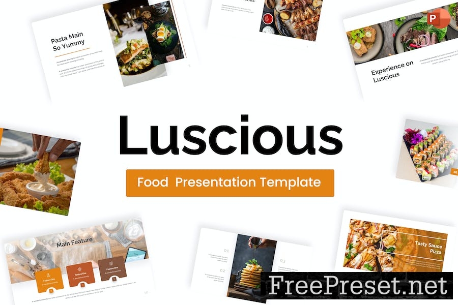 Luscious Orange Modern Food PowerPoint FHUM89Y