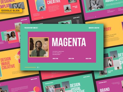 Magenta Google Slide Template TUWGSZB