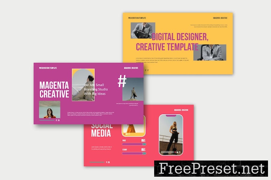 Magenta Powerpoint Template 9GV28HH