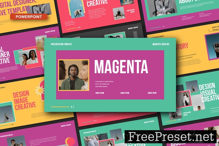 Magenta Powerpoint Template 9GV28HH