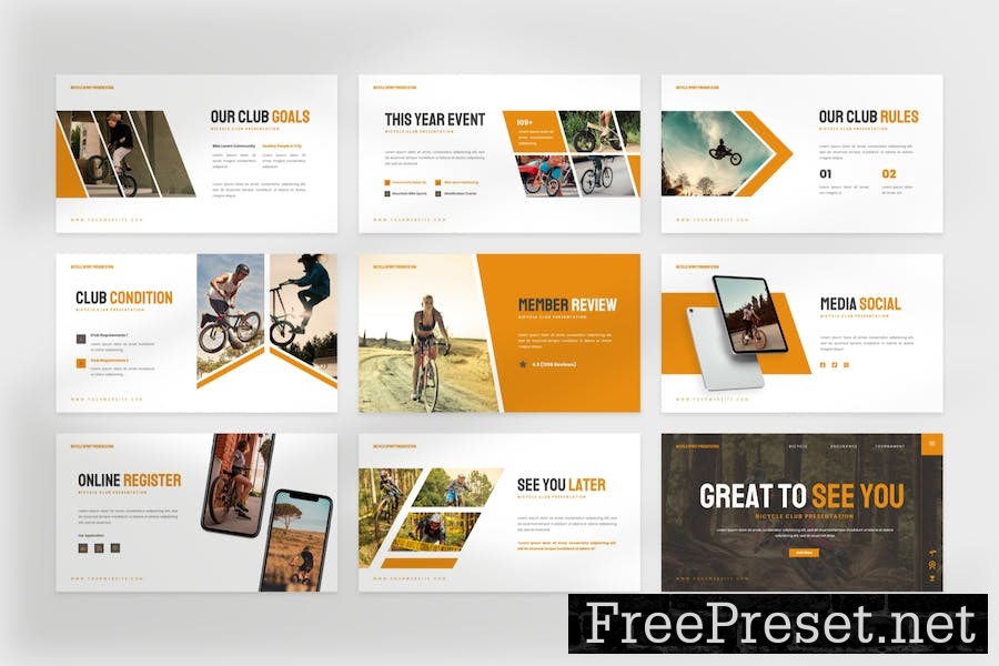 Mancalur - Bicycle Club Powerpoint Template 44PTHAN