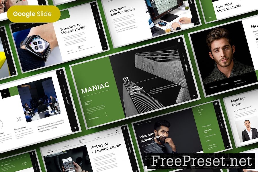 Maniac - Business Google Slide Template FEMPXHS